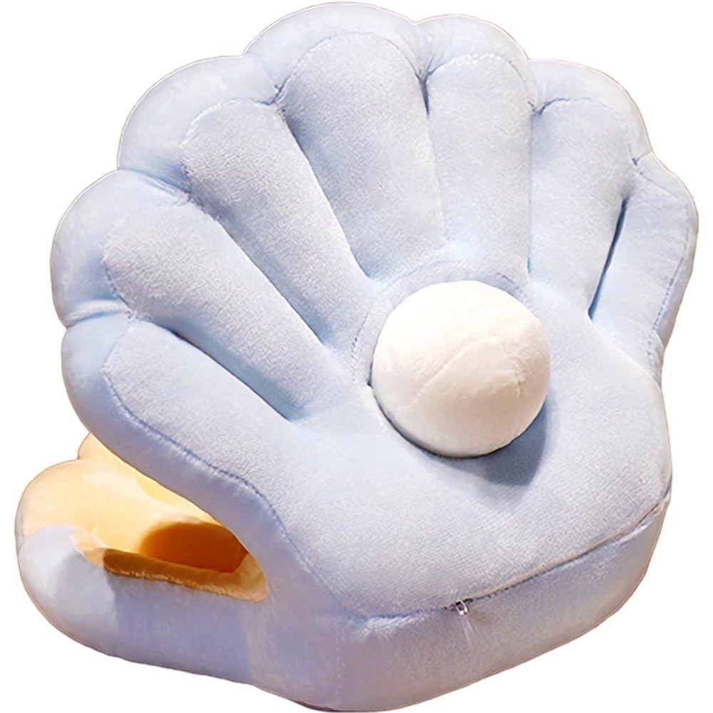 Baokuan Soft Throw Pillow, Plush Shell Cushion with Pearl Accent for Bed Couch, Cozy Lumbar Support & Nap Pillow for Living Room Bedroom