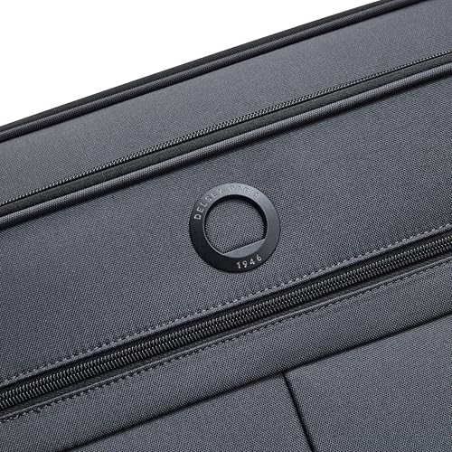 Image of DELSEY PARIS Priscilla 70 cms Medium Check-in Polyester Soft Sided 8 Wheels and Expandable Spinner Suitcase /Trolley Bag for Travel with TSA Lock- Anthracite