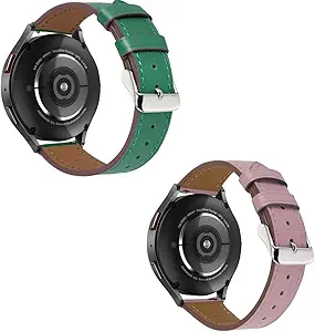 22mm Premium ltalian Leather Bands Compatible with Samsung Galaxy Watch 3 45mm,Galaxy Watch 46mm, Gear S3 Frontier, Soft Leather Watch Light Thin Replacement Straps for Men Women Couple Bands
