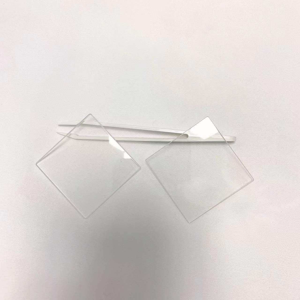 10 Piezas de tamaño Total 25 x 25 x 1 mm, Cristal de Cuarzo de sílice Fundido Transparente.