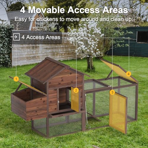 Grezone THM-75CH-80-2/20 Wooden Chicken Coop Large Outdoor Hen House thumb #2