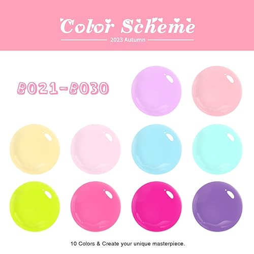 Miniatura 2 de Beautpal - Juego de esmaltes de uñas de gel pastel neón, decoración de Pascua, macarrón brillante, esmalte de uñas de primavera y verano, 10