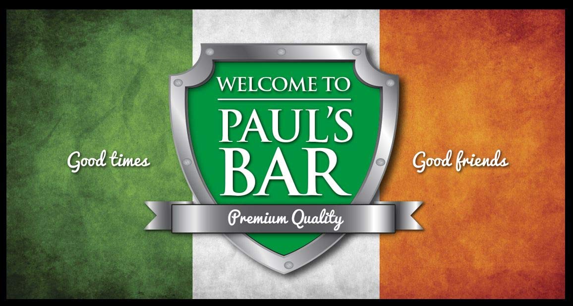Artylicious Personalised Bar Ruer Irish Flag Shield Bar Pub Mat