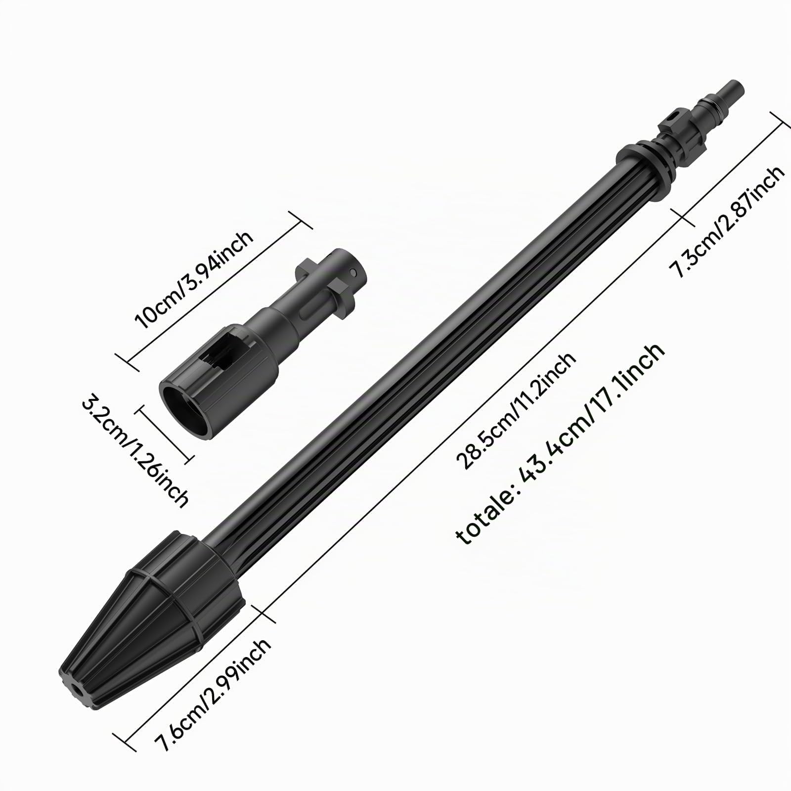 OHAYORI Lancia Dirt Blaster per Karcher, Lancia Spruzzo per Lavor/Parkside idropulitrice, 160 Bar Ugello di Prolunga Turbo per Karcher Serie K2 K3 K4 K5 K7 Accessori Idropulitrici