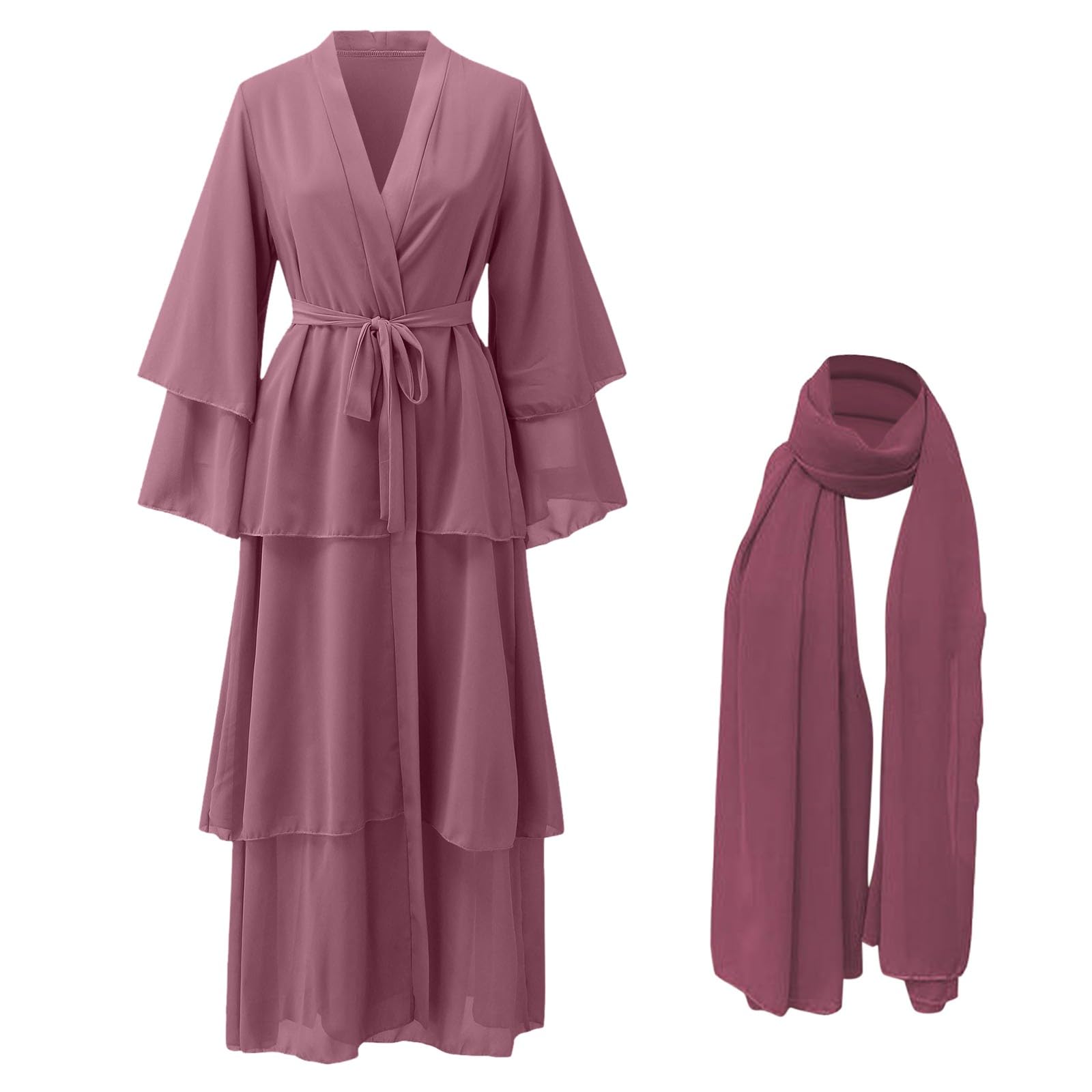 Generisch Chaqueta de punto de manga larga para mujer, elegante, de verano, suave, elegante, de gasa, monocolor, multicapa, largo suelto, cárdigan de punto grueso, informal de gasa