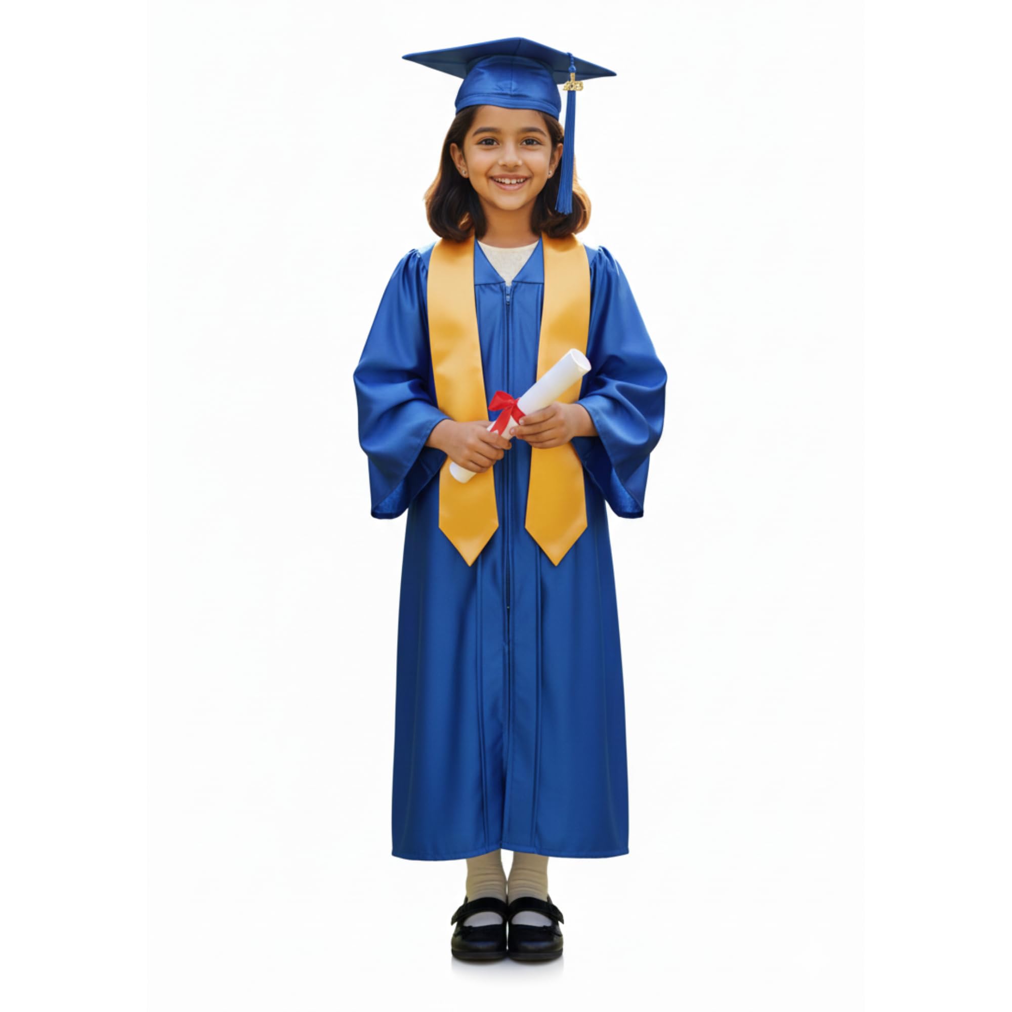 FANCY FLIGHT Kids Graduation Gown (blue) and Cap Set for Kids | Convocation Dress for Nursery, Kindergarten & School Functions