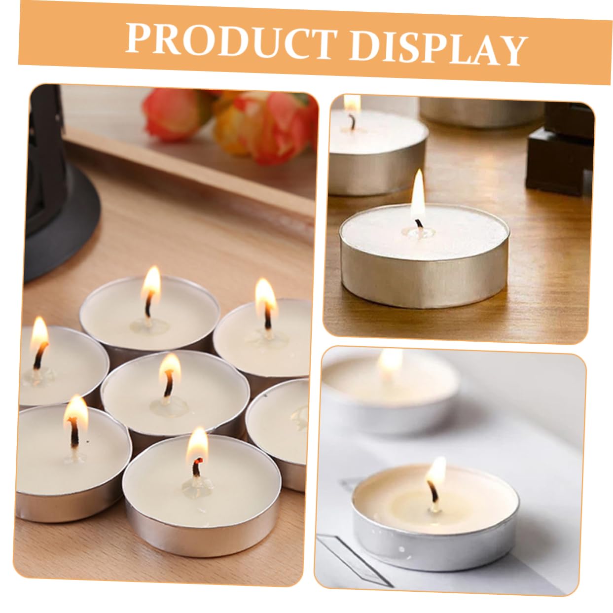 Candele Tealight Rotonde 100 Pezzi in Paraffina, Bianco