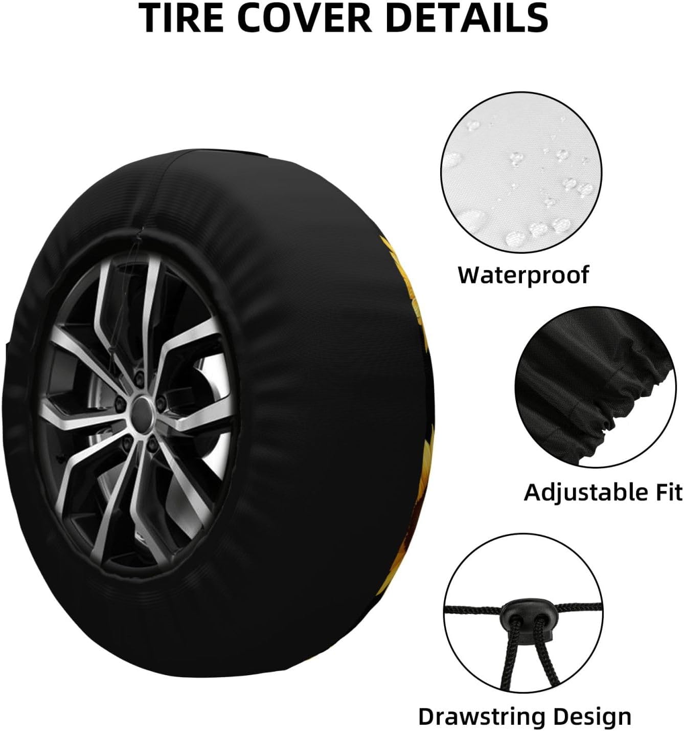 IBILIU Funny Donkey Spare Tire Cover,Cute Farm Animal Tire Cover Wheel Protectors Weatherproof Universal Fit for Cars Trailer RV SUV Camper Truck - 15 Inch