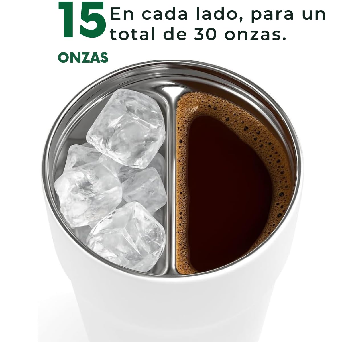 Splitflask Vazo de viaje 2 en 1 – 850ml Botella térmica de doble compartimento, Taza de acero inoxidable hermética, Bebidas calientes y frías, Botella para café y agua