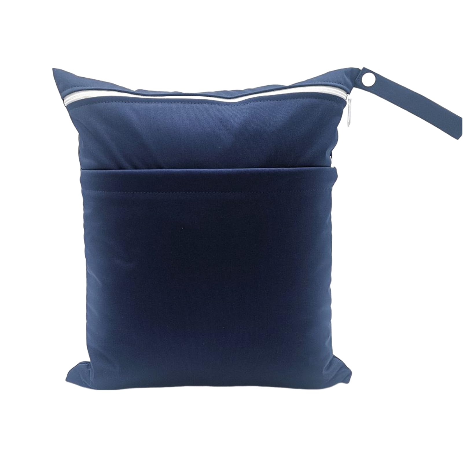 babeine Baby Cloth Diaper Bag Waterproof Reusable with Two Zipper Pockets Travel Beach Pool Dirty Baby Items Yoga Gym Bag for Swimsuits or Wet Clothes, Navy, M, Wet and Dry Bag