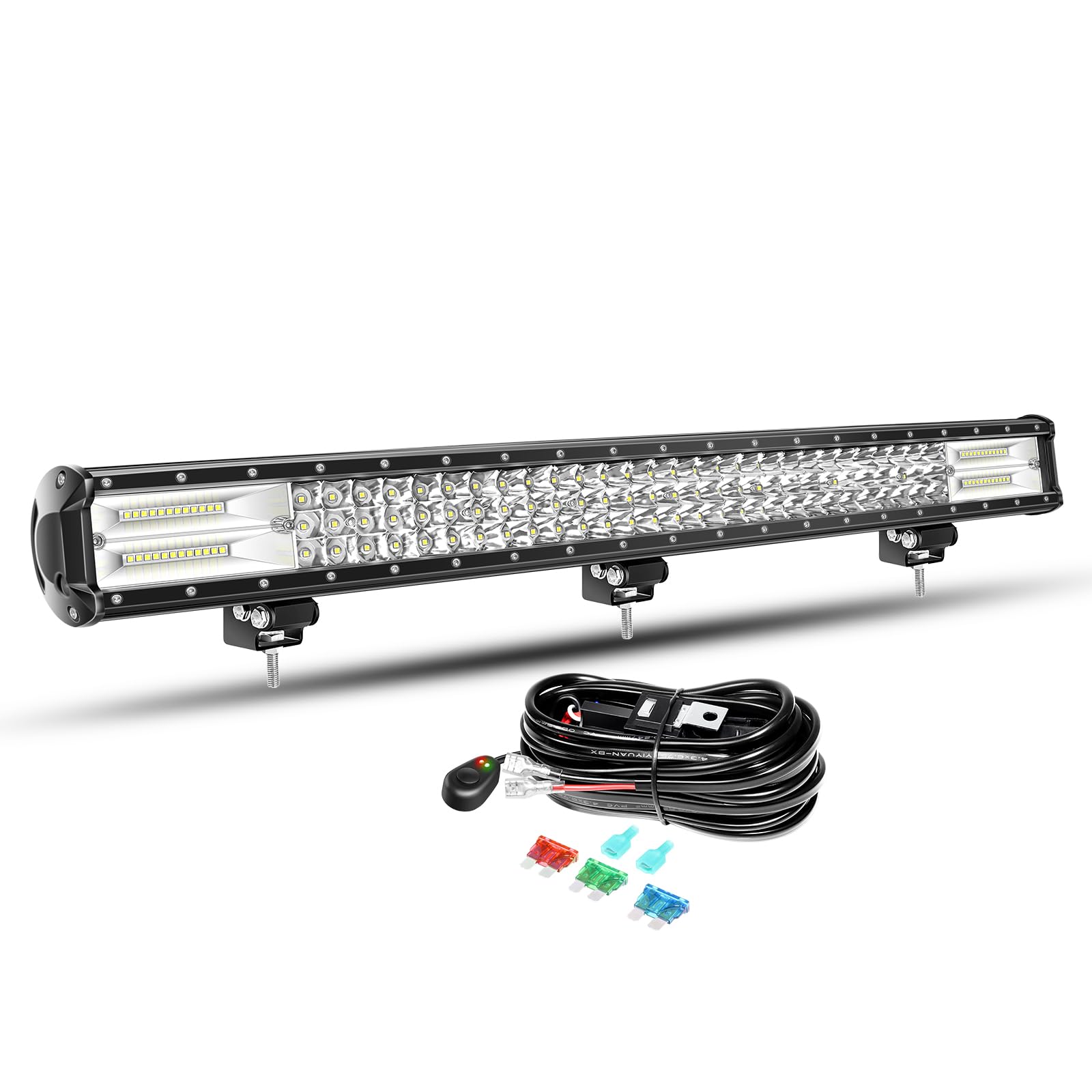 SKYWORLD led-lichtbalk, 24 inch 60 cm 216W 12V 24V mistlichten rijverlichting led-balkverlichting voor 4x4 offroad Auto vrachtwagens Tractor SUV UTE ATV, 6000K wit