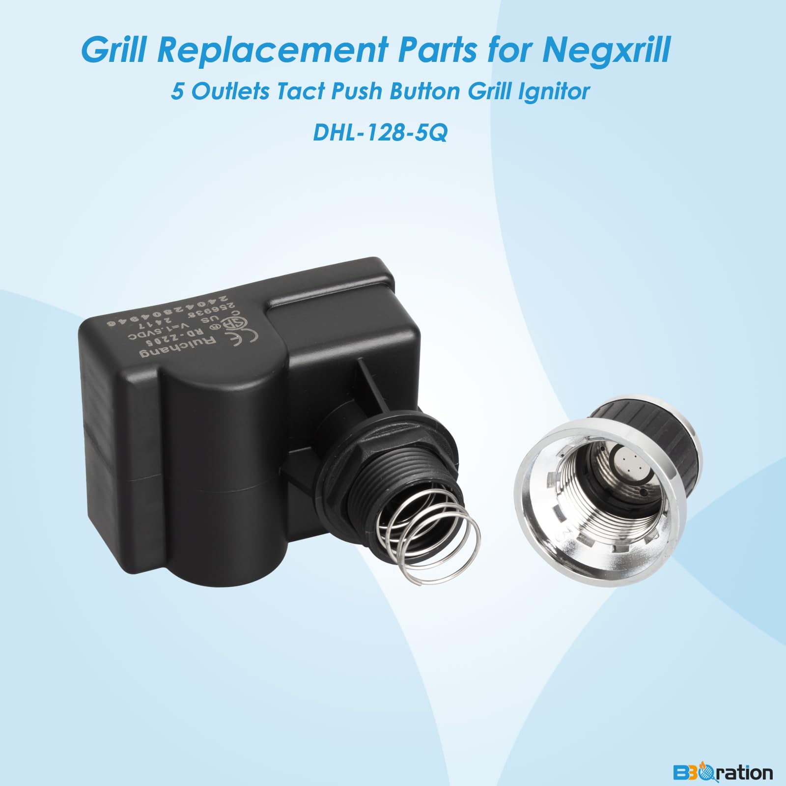 DHL-128-5Q - Kit di accenditori per griglia Nexgrill, 5 uscite, pulsante di accensione per griglia con cavo, per Nexgrill Parts 720-0830 720-0830HR 720-0958A, ricambio per Nexgrill Igniter