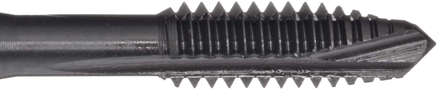 Dormer EP21 Powdered-Metal Steel Machine Spiral Point Threading Tap, Black Oxide Finish, Round with Square End Shank, Plug Chamfer, #5-40 Thread Size, 3.5mm Shank Diameter (Pack of 1)