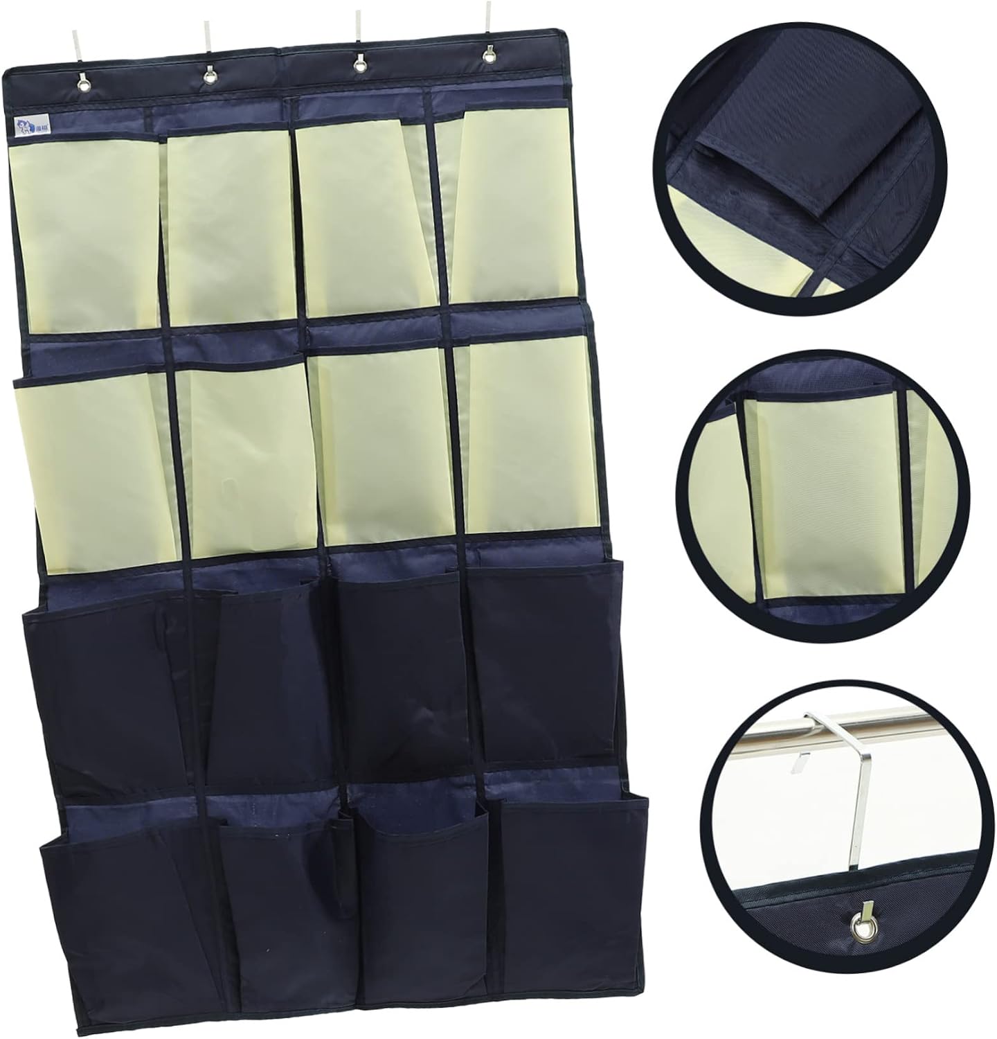 SOLUSTRE Door Hanging Shoe Organizer Bag Compartment Storage Closet Shoe Holder for Men Women Boys and Girls Oxford