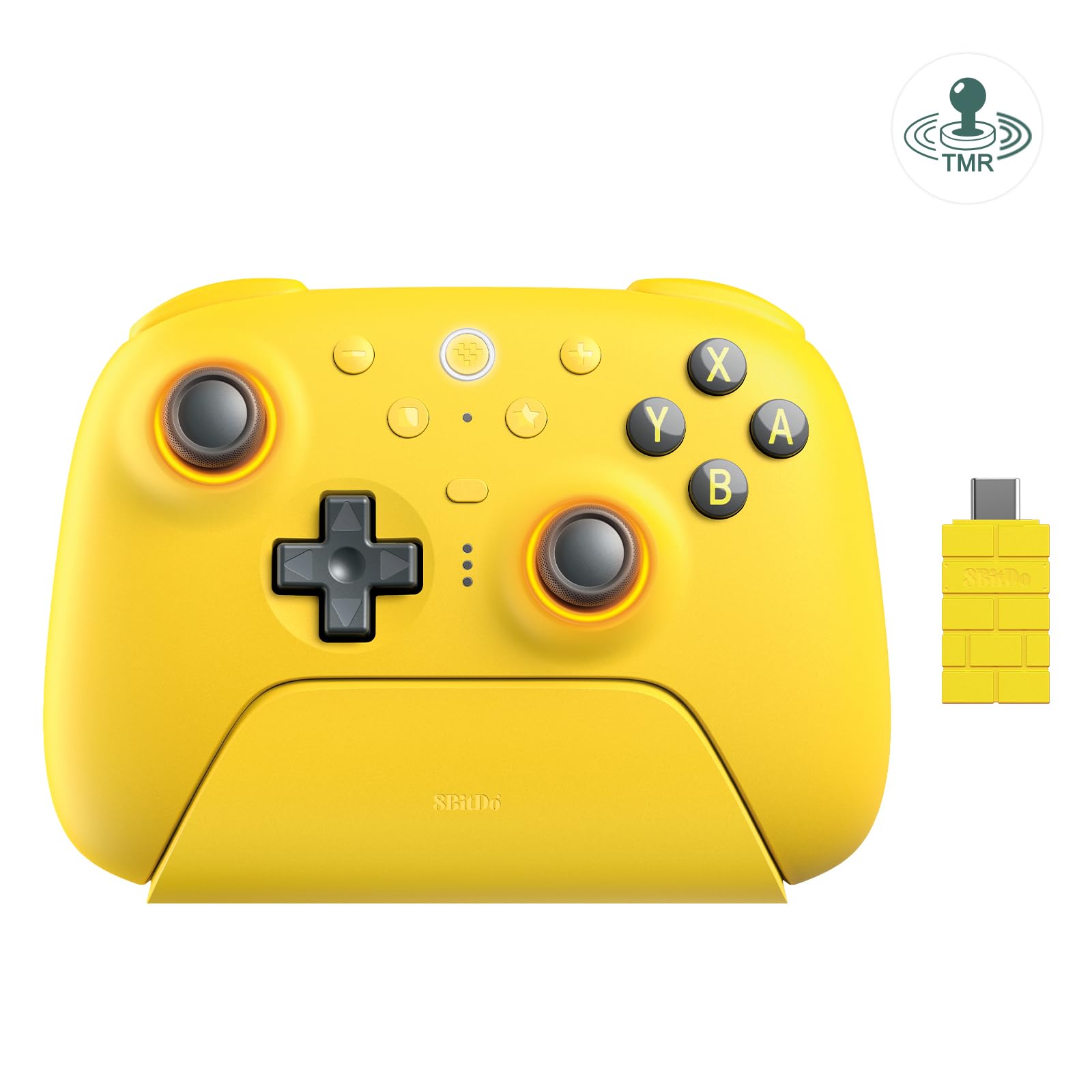 8Bitdo Ultimate 2 Manette Bluetooth pour Switch 2/Switch/PC Windows, Manette Switch Pro avec Joysticks TMR, Triggers Tactiles/Hall, L4/R4 Programmable & 2 Boutons Arrière, Anneau de Feu RGB