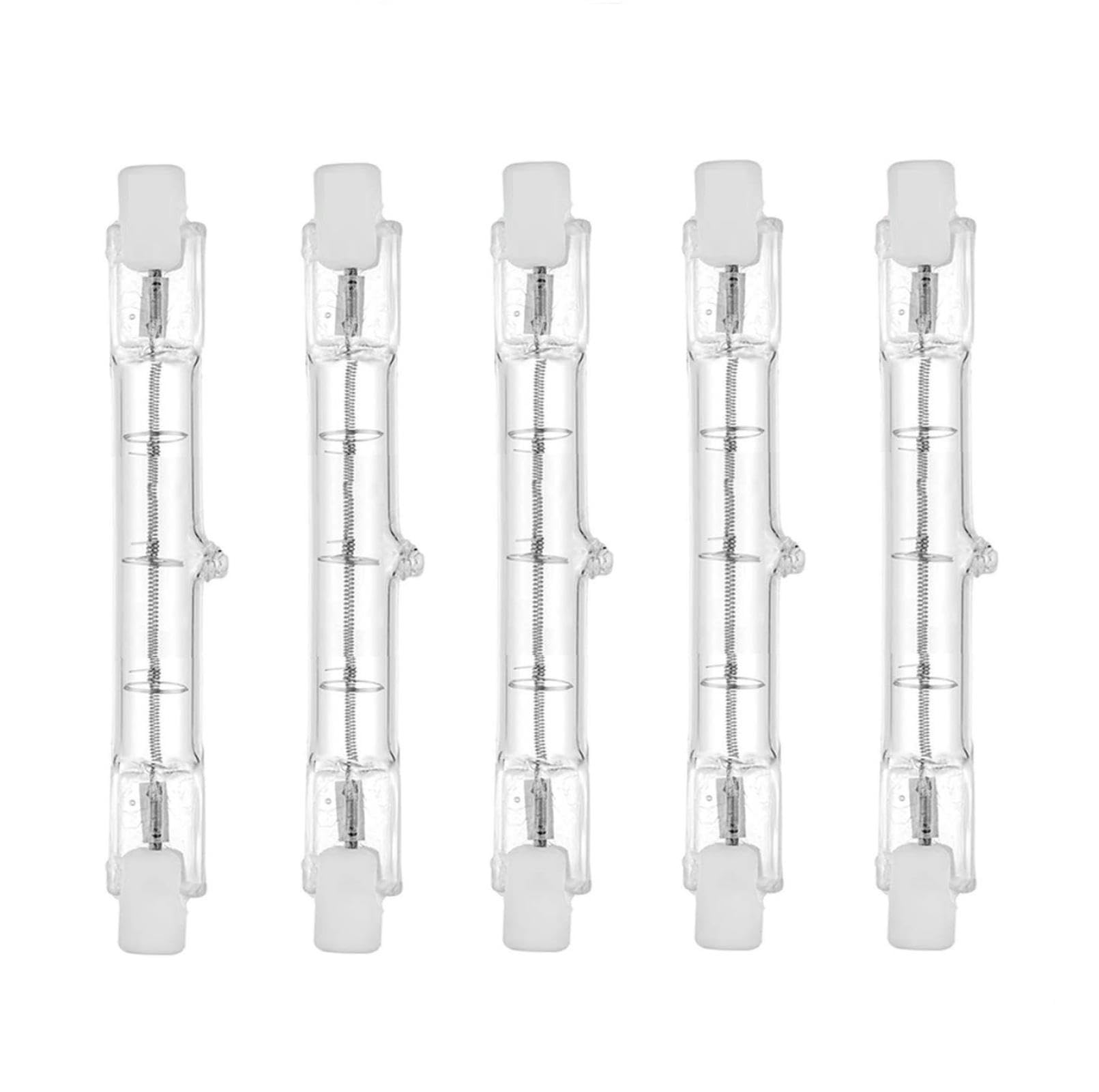 WYLIELAMSH 5 Pack Halogen Bulbs R7S T3 78mm 150W 110V,J Type Halogen Light Bulb,118MM 300W 120 Volt Double Ended Light Bulbs for Work, Security, Landscape Lights,Dimmable 78MM-100W