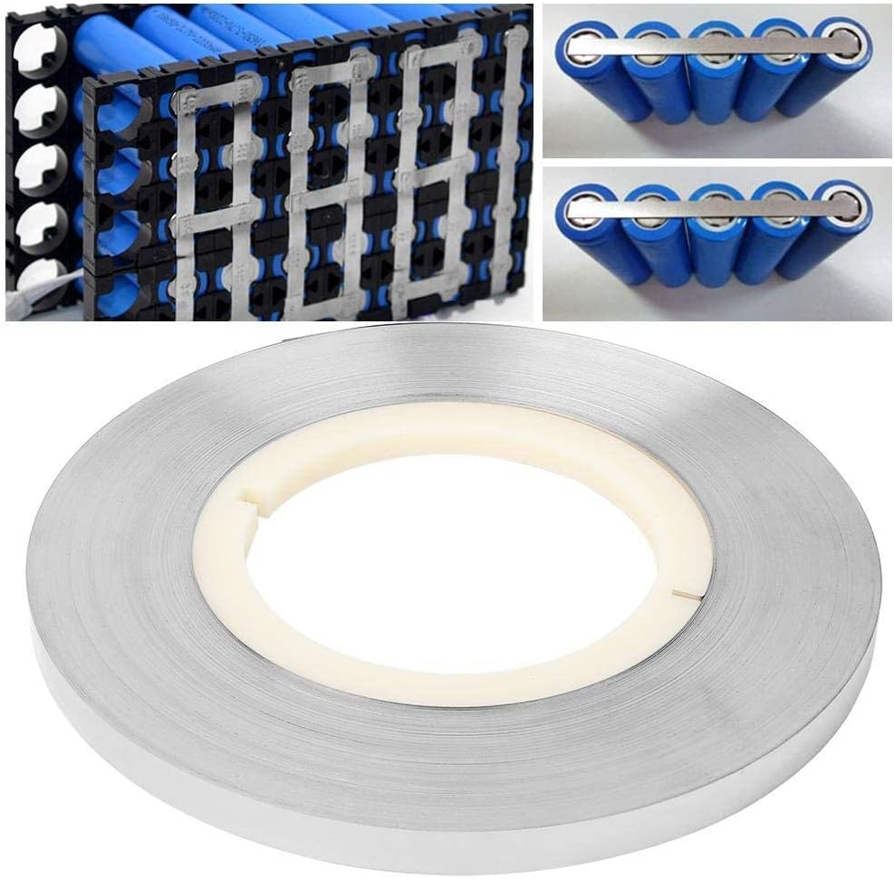 Battery Nickel Tape, 0.15mm Nickel Steel Nickel Plated Strip Tape Battery Spot Welding Tape 1KG in Weld Steel Nickel Strip Tape(0.15 x 10mm) - - 