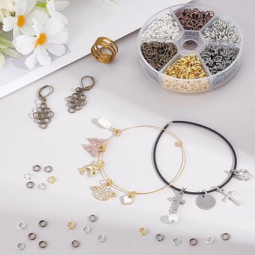 Miniatura 11 de PH PandaHall Alrededor de 1700 anillos divididos de hierro, anillo de salto de doble bucle, diámetro de 0.157 in, alambre de calibre 21, 6 colores 6