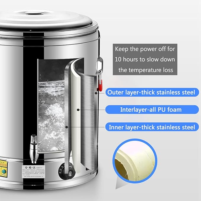 Olla Eléctrica de Acero Inoxidable 40L, Conservadora de Calor miniatura 6