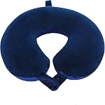Travel Neck Pillow, Top Memory Foam Pillow for Head Support, Ideal for Airplanes, Cars, and Home Recliners, Adjustable and Soft (Blue)