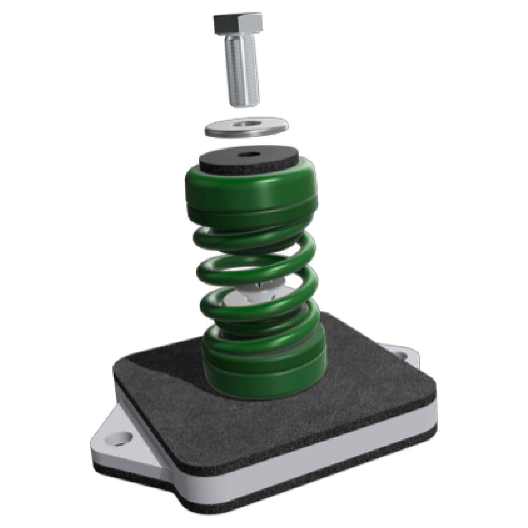 Senor Antivibrantes con Muelle para Unidades Exteriores de Sistemas de Climatización, Soportes Antivibratorios para Motores de Aire Acondicionado, Megol, Juego de 4, Capacidad Máx 180 Kg (Verde)