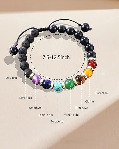 Miniatura 5 de Ansiedad Espiritual Alivio del Estrés Fidget Chakra Curación Cristales Pulseras con Cuentas de Meditación Mindfulness Aceites Esenciales Accesorios