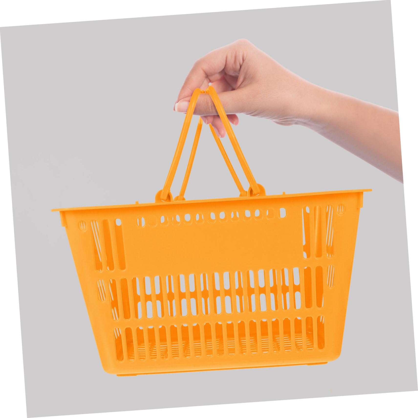 Cestino della Spesa in Plastica Arancione con Manici Rinforzati