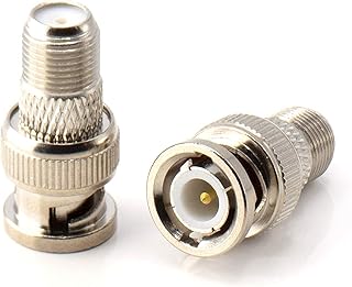 RF (F81) and BNC Coaxial Adapter - BNC Male to Female F81 (F-Pin) Connector, Adapter, Coupler, and Converter - for RG11, RG6, RG59, RG58, SDI, HD SDI, CCTV - 4 Pack