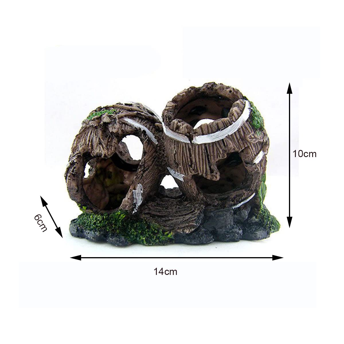 Decorazioni per Acquari in Resina, Decorazioni per Acquari Riparo per La Casa del Foro Decorazioni Paesaggistiche per Acquari Ornamenti Rocciosi Adatti,14x6x10cm