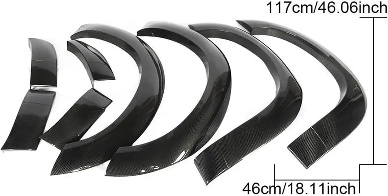 Wheel Arches Compatible for Dodge Challenger GT TA 2017 2018 Wheel Arch Car Side Fender Flares Cover Mudguards Trims Carbon Fiber FRP(FRP Black)