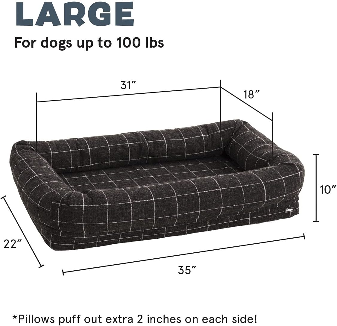 Barkbox Memory Foam Dog Bed with High Density Foam Base for Orthopedic Joint Relief - Crate Lounger, Dog Couch or Sofa Pet Bed - Machine Washable Cover and Water-Resistant Lining - Toy Included