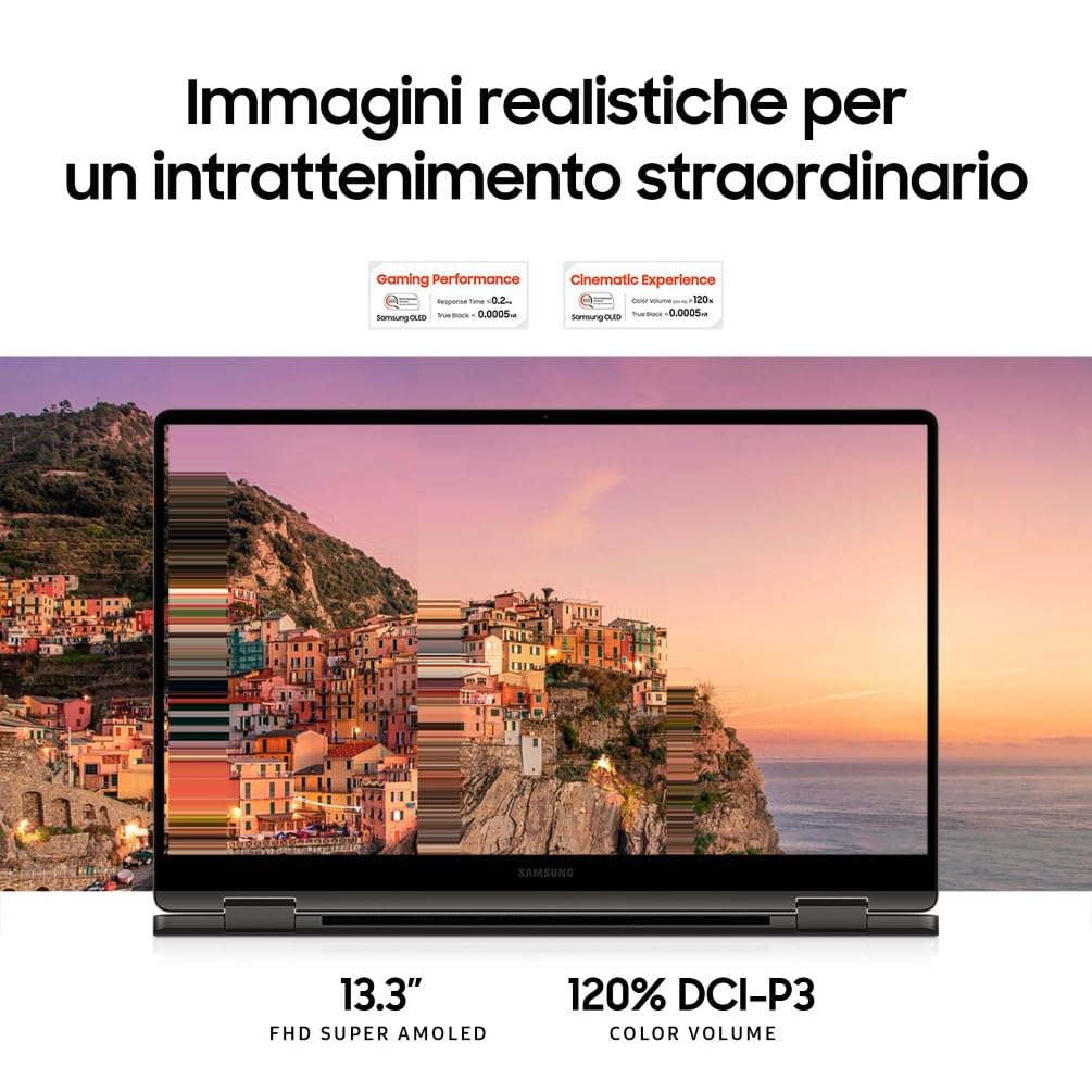 Samsung Galaxy Book3 360 13.3" Super AMOLED Laptop, Intel Core i5, 8GB RAM, 256GB SSD, Windows 11 Home, S Pen, Graphite