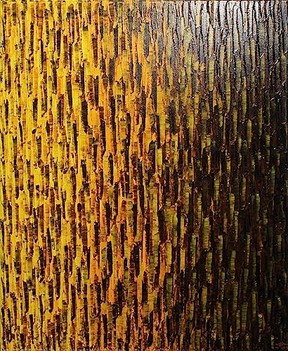 Tableau contemporain sur toile pour habiller un mur vide avec un fondu jaune marron