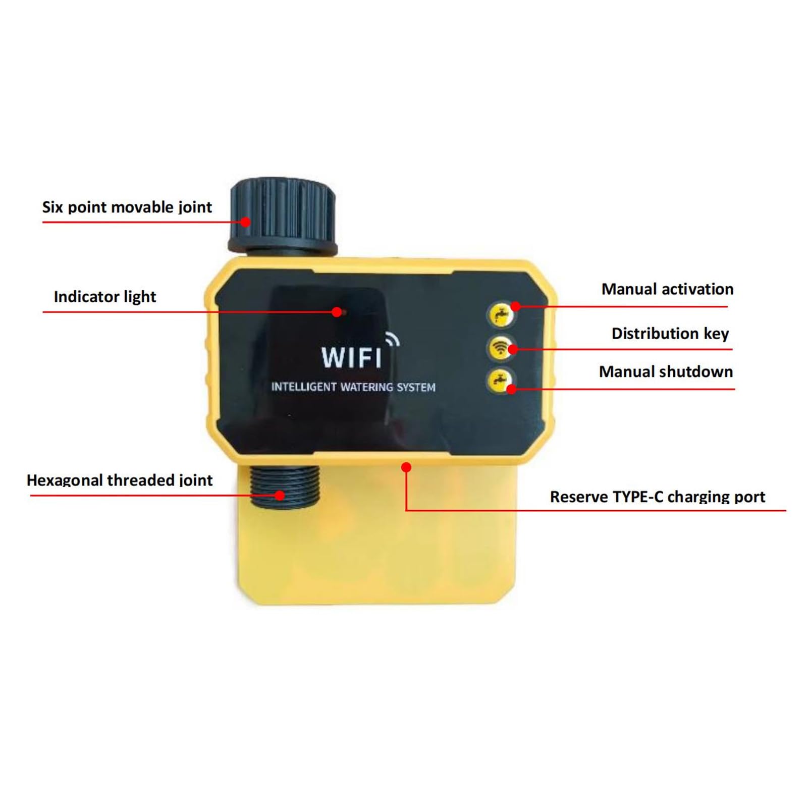Pongnas Smart Hose Timer WiFi Water Timer Controller Automatico per Irrigazione con Pannello Solare e Controllo App per di Irrigazione a Goccia da Giardino
