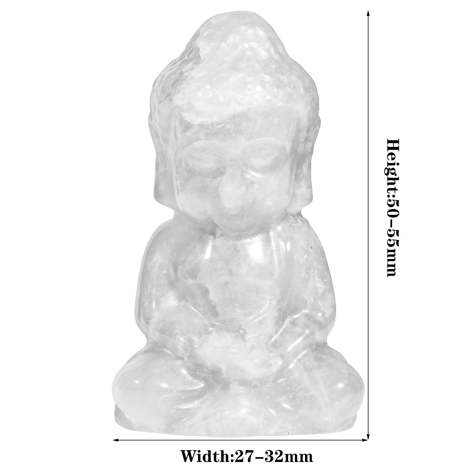 Estatua de Buda de Cristal de Roca para Interior, pequeño Adorno de Buda de Piedra para el hogar, Figura de Piedra curativa, Encanto, meditación Espiritual