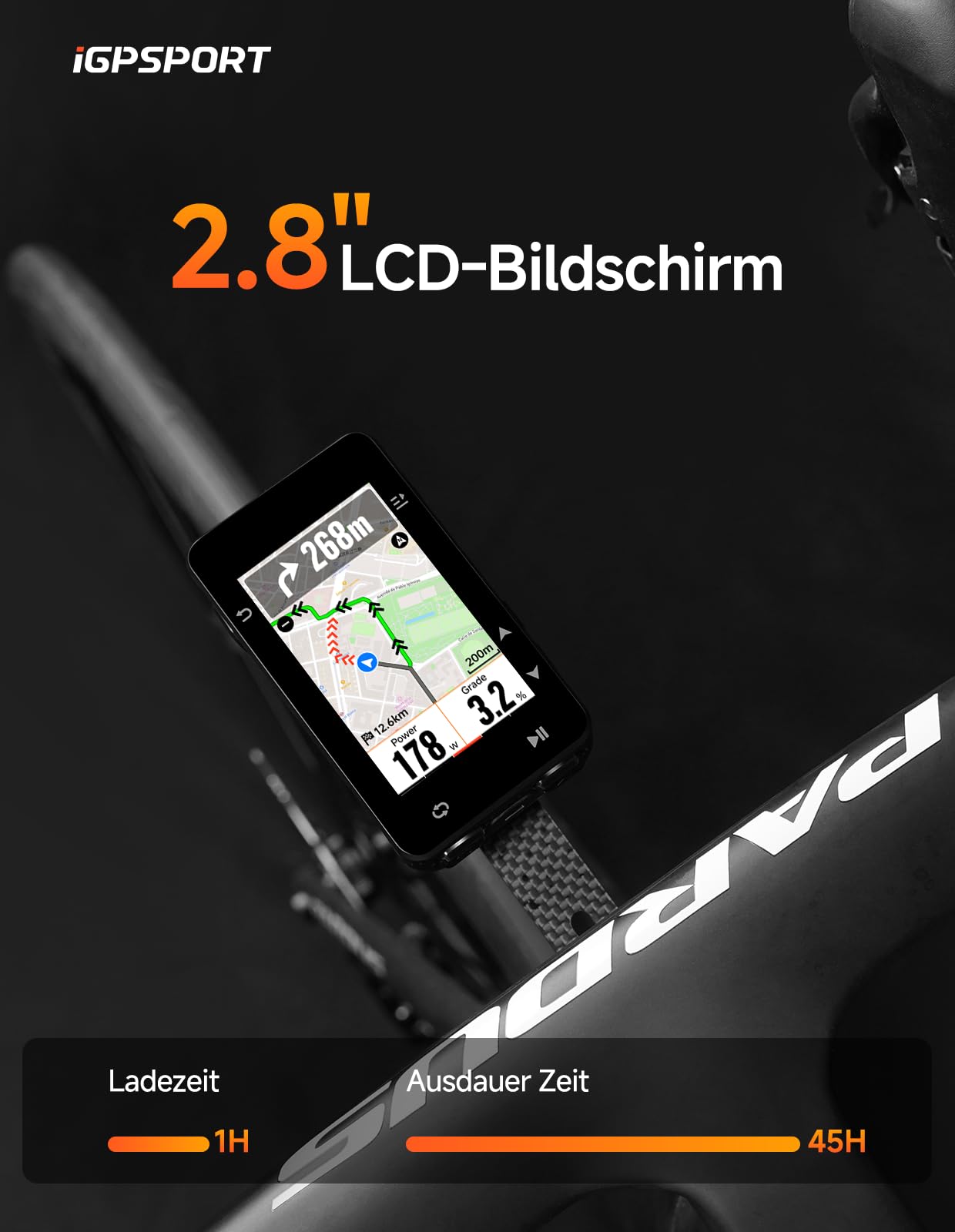 iGPSPORT iGS630S Licznik Rowerowy, Inteligentna Nawigacja Mapowa, Funkcja Wspinaczki, Bezprzewodowe Urządzenie GPS, Pamięć 16 GB, Ekran 2,8 Cala, Wodoodporna Konstrukcja