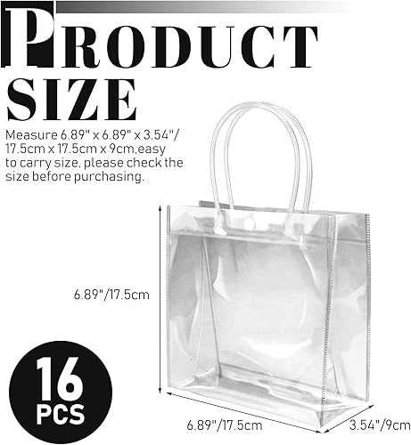 Miniatura 9 de BadenBach 16 bolsas de regalo de plástico transparente con asa, bolsa de plástico transparente para regalo, bolsas de regalo para el día del padre,