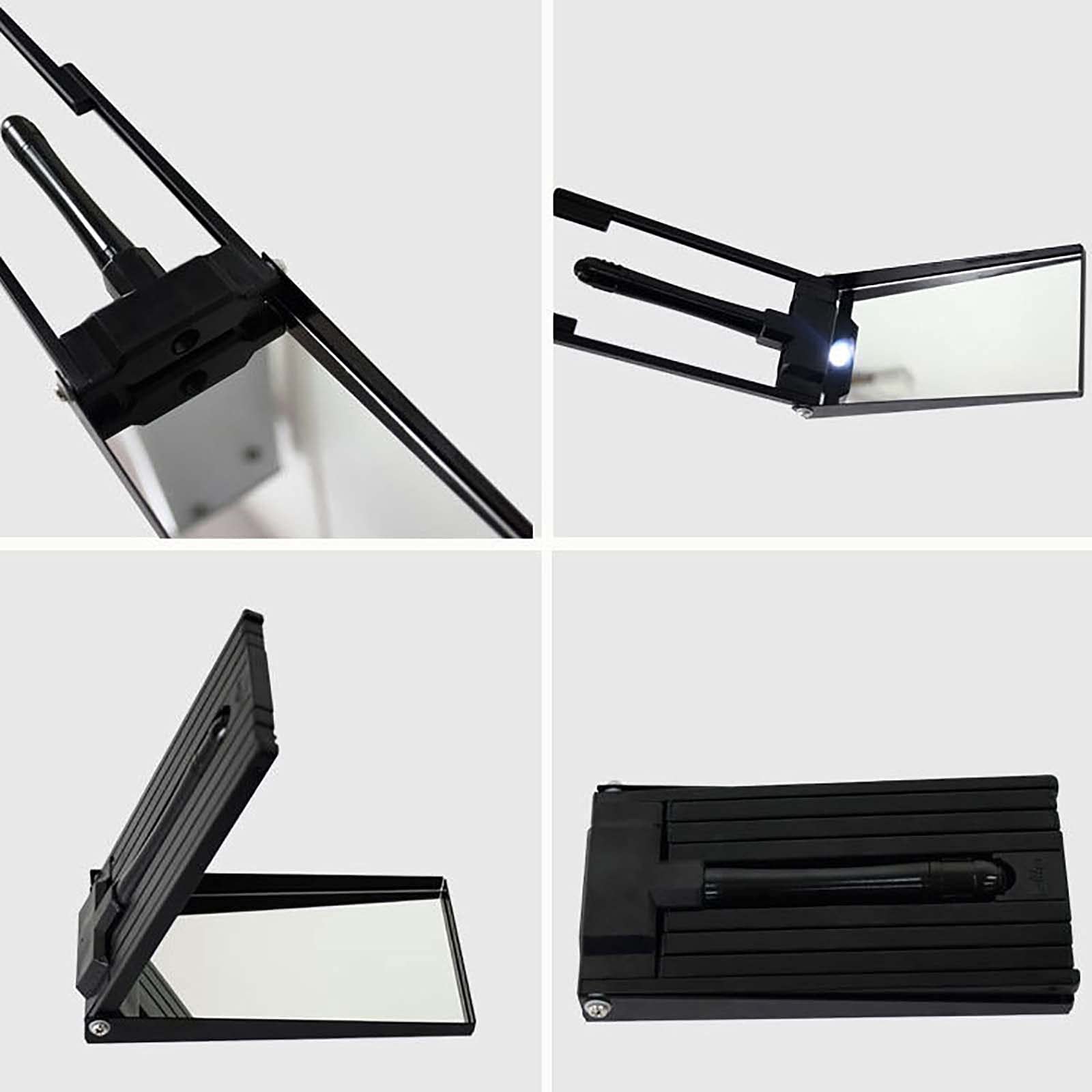 Miroir d'inspection du châssis, Mini Miroir télescopique Pliable Portable, Longueur télescopique 150-470 mm,