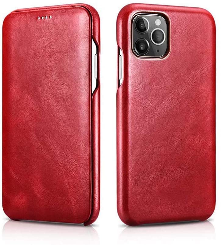 Étui en cuir iPhone 11 Pro élégant rouge housse de protection haut de gamme 5.8" 2019