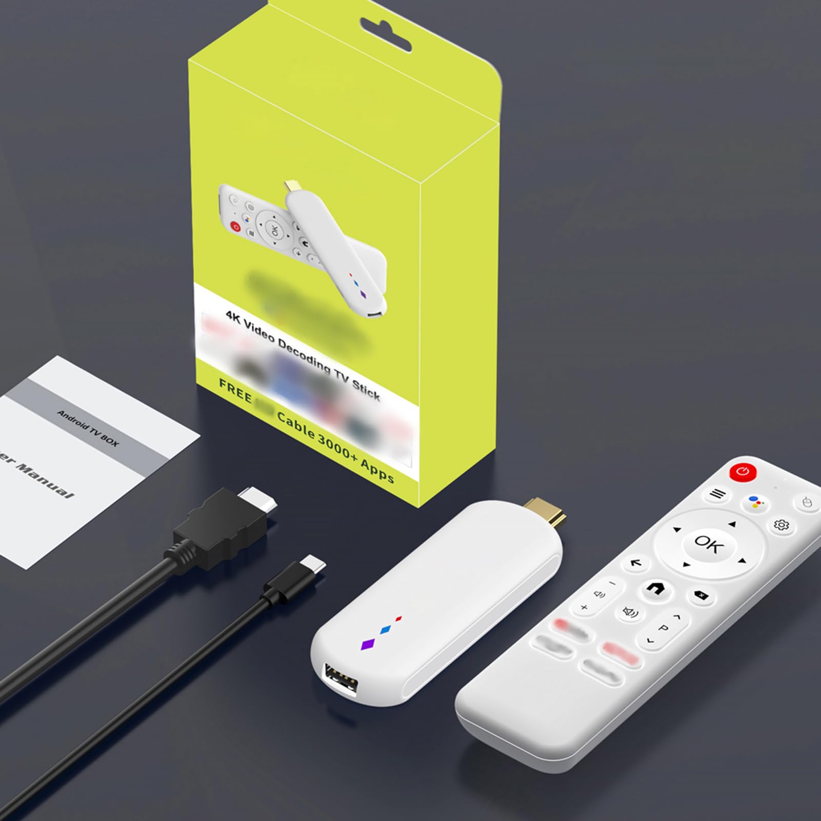 Bewinner 4K TV Box Android 14.0 | Smart Streaming Stick con Ricerca Vocale, 2 GB RAM e 16 GB ROM, WiFi Dual Band, Portatile da Viaggio