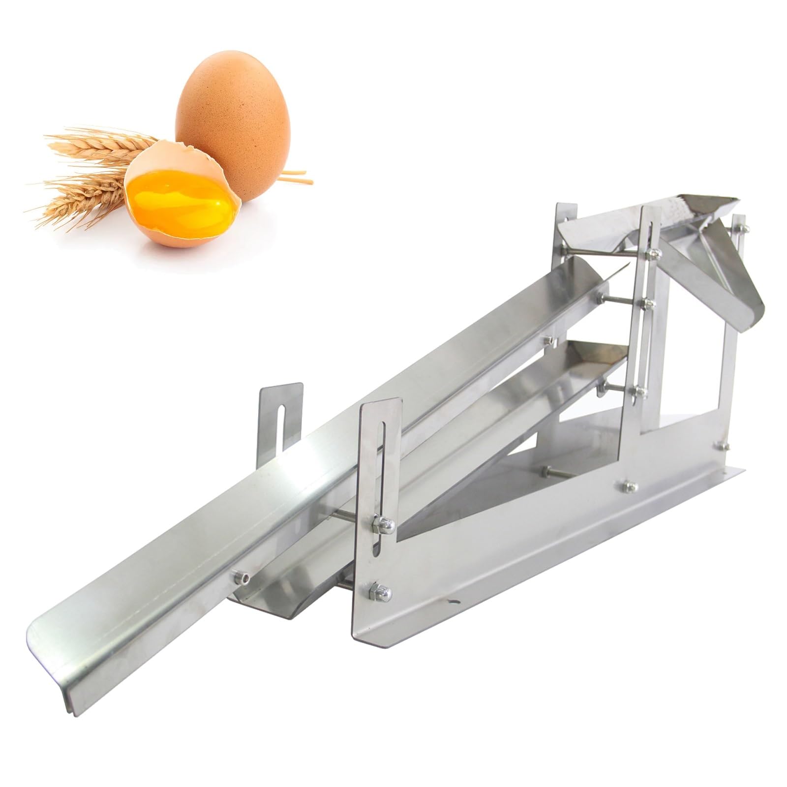 Eiertrennwerkzeug, Edelstahl, verstellbare Schiebereigung, 2 mm dicke Stahlplatte, Eigelbfilter für einfaches Kochen in gewerblichen Küchen und Heimgebrauch