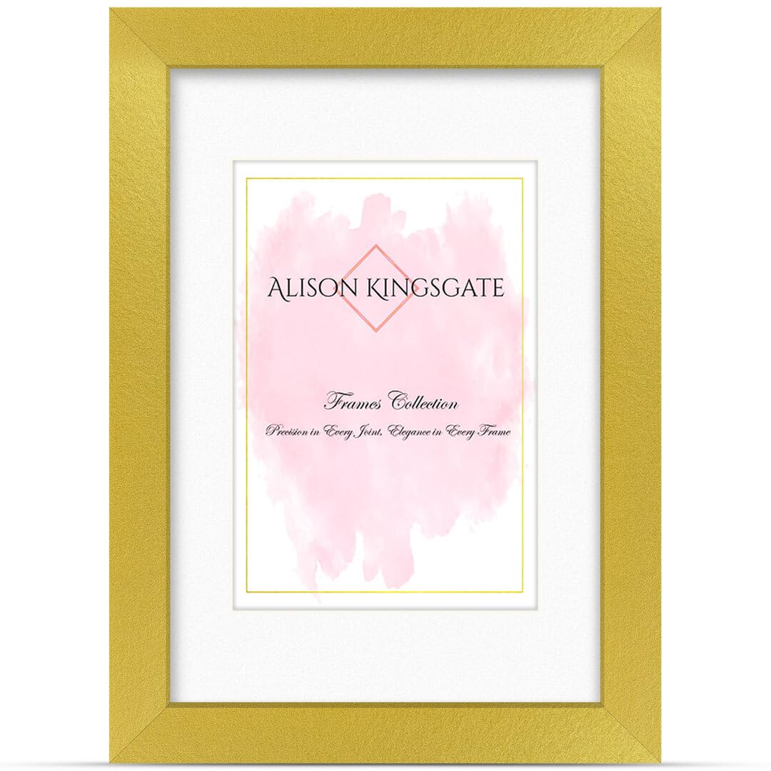 Alison Kingsgate A3 GOLD Picture Frame with Mount for A4 Photos