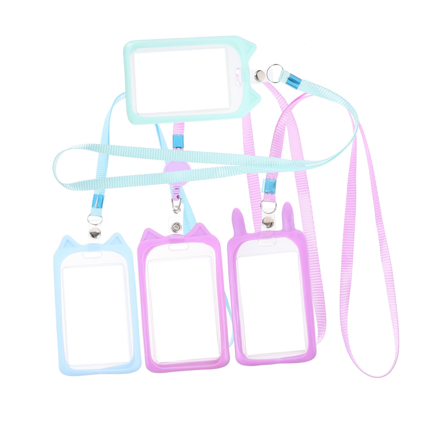 SEWACC 20piezas Funda De Tarjeta Lanyard Retráctil Para Identificación Protector De Tarjetas Para y Escuela Diseño De Gato