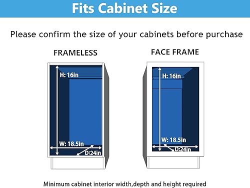 Miniatura 5 de Organizador de gabinete extraíble de 2 niveles cajones individuales para gabinete 17 pulgadas de ancho x 21 pulgadas de profundidad organización y