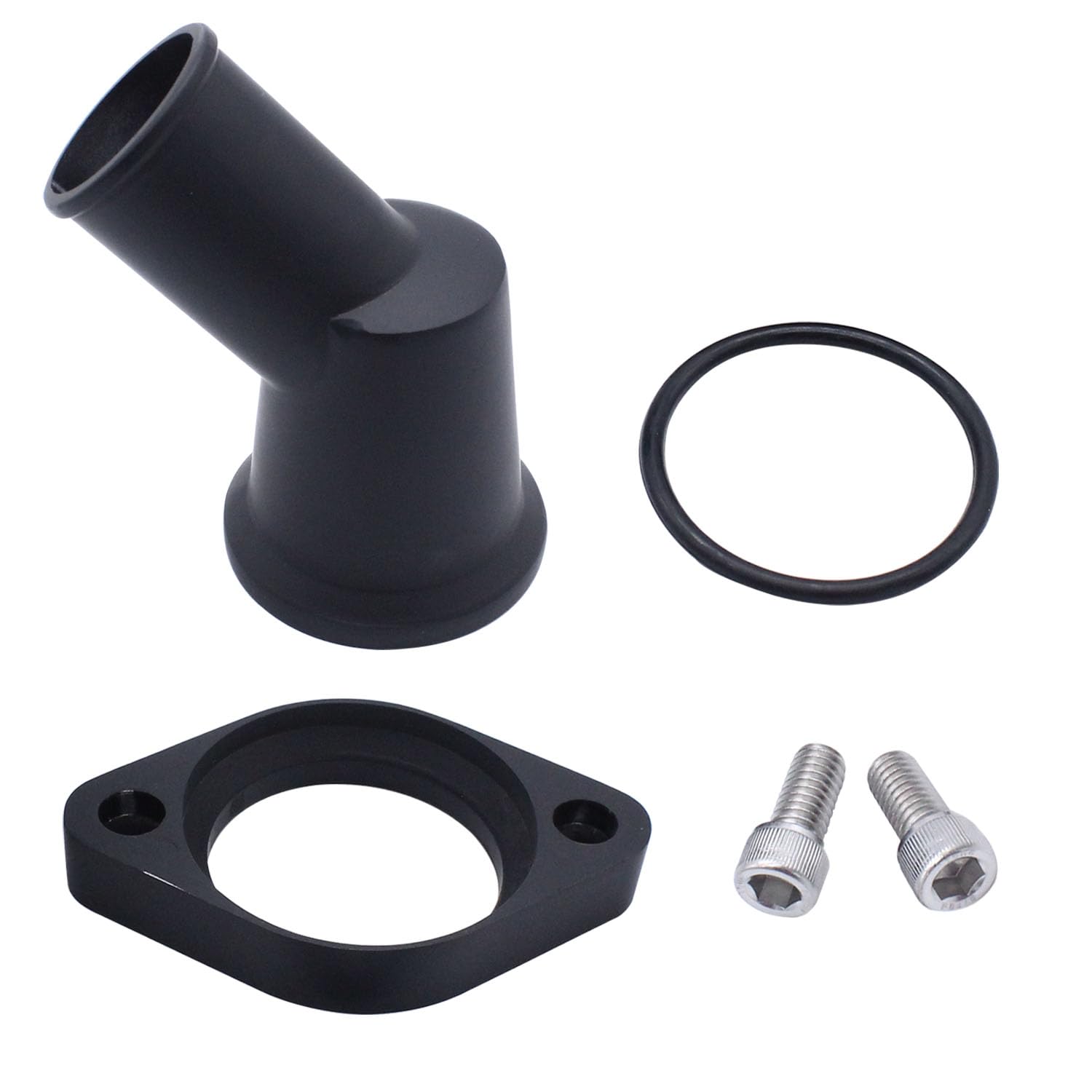 YUCHENSHLP Thermostat Housing 45° Swivel Black Water Neck Compatible with SBC BBC CHEVY