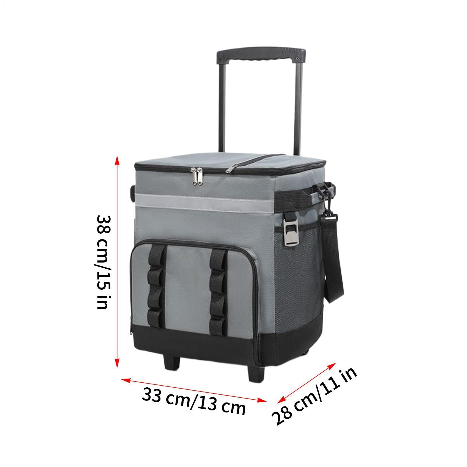 Cooler con Ruote,con Ruote e Manico Scatola Grande | 35L Cassetta Termica da Campeggio - Per Viaggi Outdoor, Spiaggia, Spesa, Giardino, Feste