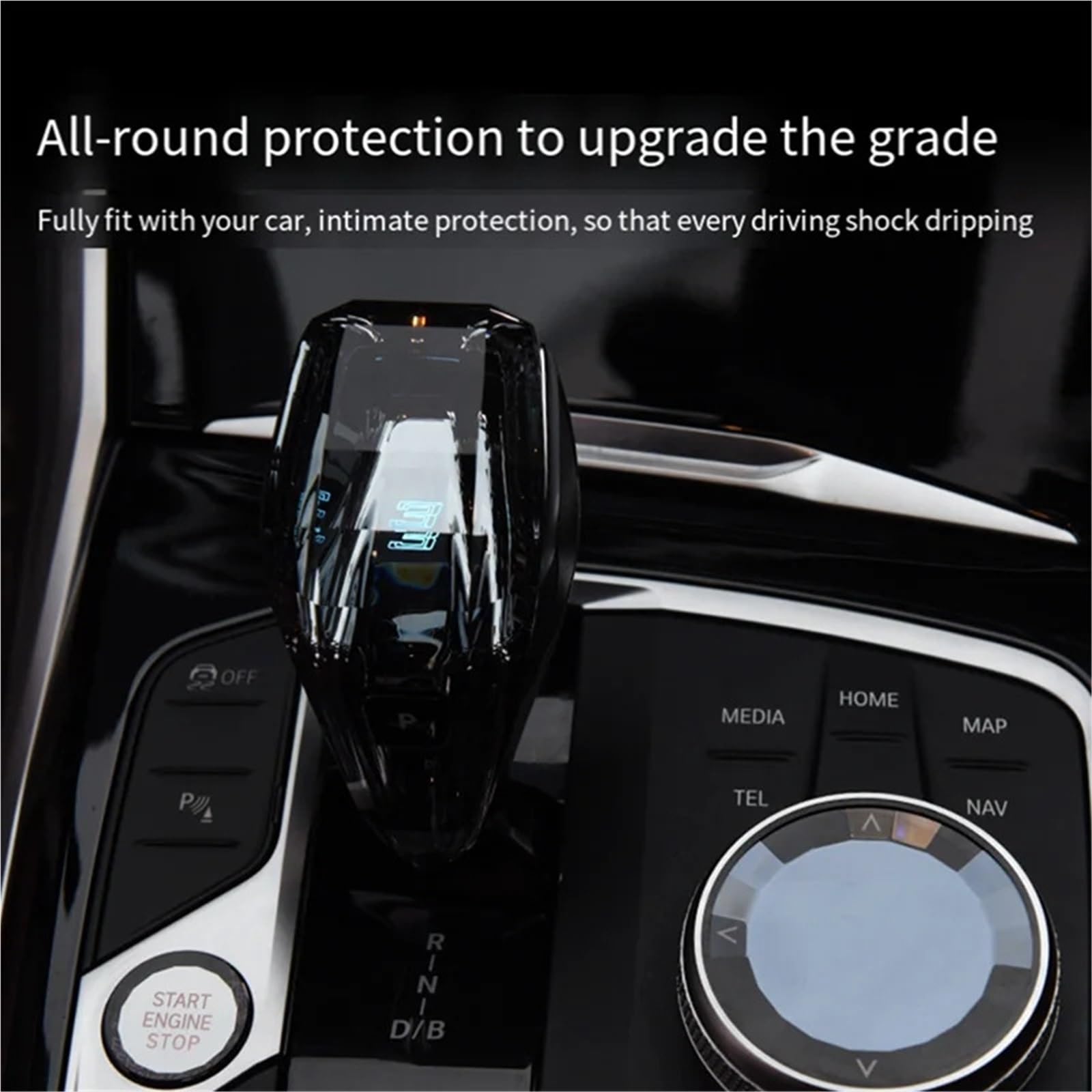 skórzana dźwignia zmiany biegów Gałka zmiany biegów samochodu Crystal pasuje do BMW serii 2 3 4 I3i4ix3x5x6x7 Gear Handle bez demontażu Instalacja