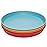 WeeSprout Bamboo Plates, Set of 4, Kid-Sized Dinnerware, Dishwasher Safe Melamine Dishware (Blue, Yellow, Orange, & Red, Without Lids)