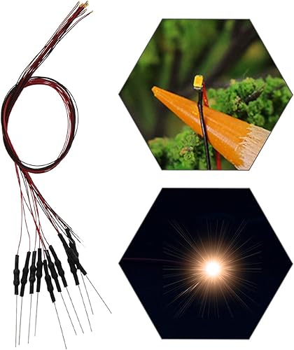 Vista 68 de Evemodel L0402B 20pcs pre-cableado SMD LED 0402 Bule Diodo emisor de luz 12V pre-soldado Micro Litz cable cable longitud 7.8 pulgadas (7.9 in)