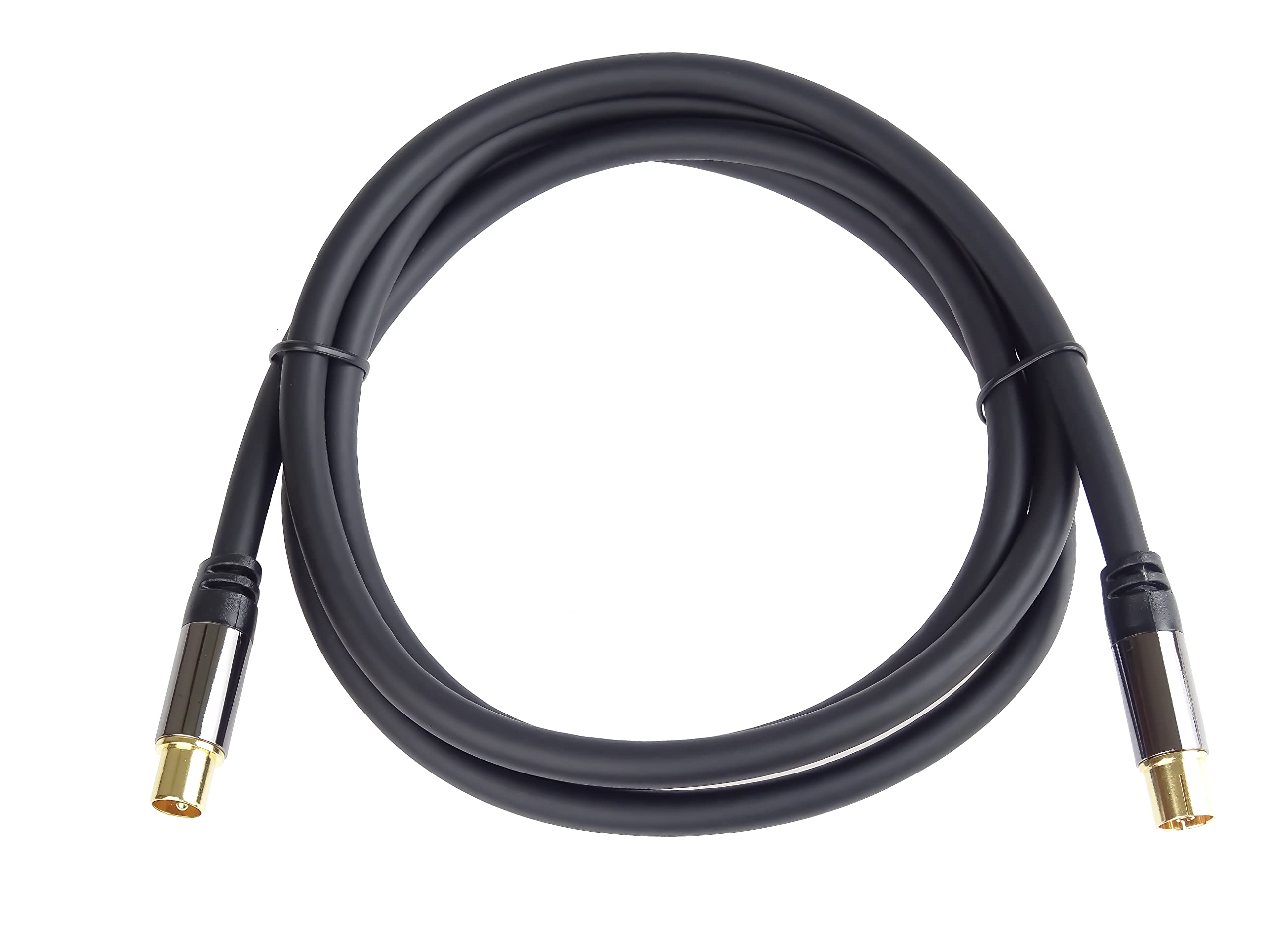 PremiumCord Cavo di Collegamento Antenna TV HQ, M/F, 75 Ohm (135 Db), Schermato 4X, Connettore in Metallo, Lunghezza 5 m